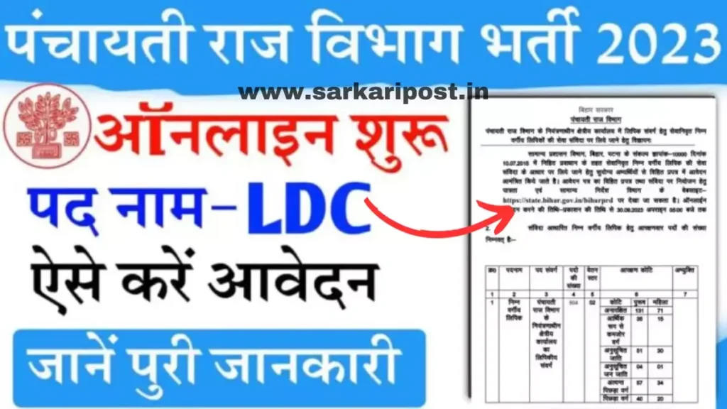 Bihar Panchayati Raj Vibhag LDC Recruitment 2023